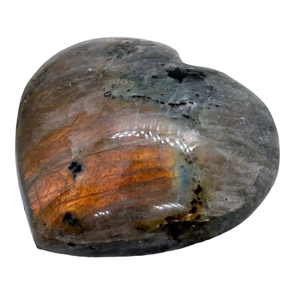 Spectral Golden Labradorite Heart Palm Stone Healing Gemstone Crystal Geode - Picture 4 of 5